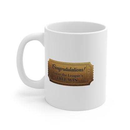 “Congratulations, You’re the League’s Free Win” Fantasy Football Mug (11oz)
