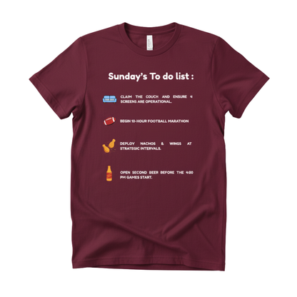 "Sunday's To-Do List" Funny Fantasy Football T-Shirt