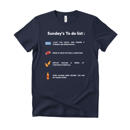"Sunday's To-Do List" Funny Fantasy Football T-Shirt
