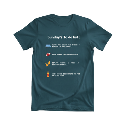 "Sunday's To-Do List" Funny Fantasy Football T-Shirt