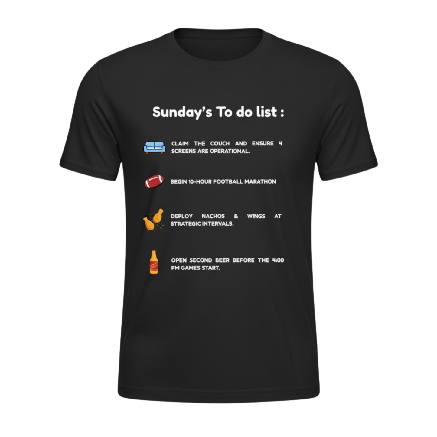 "Sunday's To-Do List" Funny Fantasy Football T-Shirt