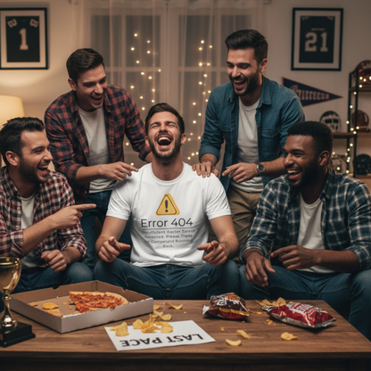 "error 404 - Insufficient Roster Talent" Funny Fantasy Football T-Shirt