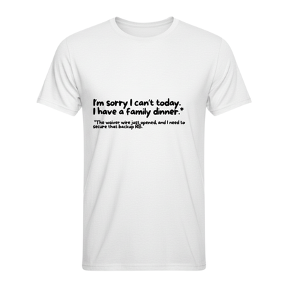 "Funny Excuse" Fantasy Football White T-Shirt