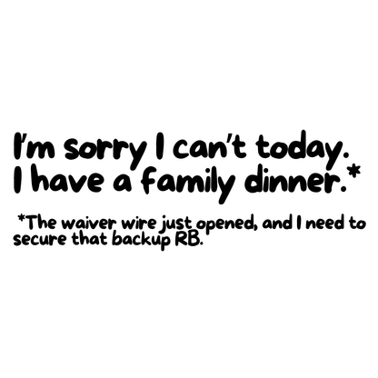 "Funny Excuse" Fantasy Football White T-Shirt