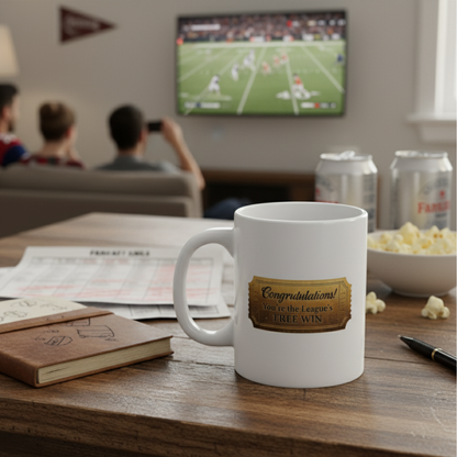 “Congratulations, You’re the League’s Free Win” Fantasy Football Mug (11oz)