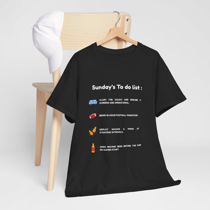 "Sunday's To-Do List" Funny Fantasy Football T-Shirt